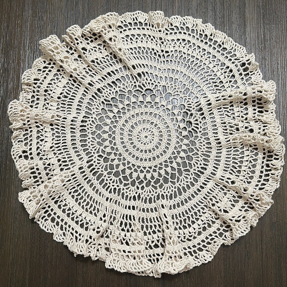 Handmade crochet tablecloth